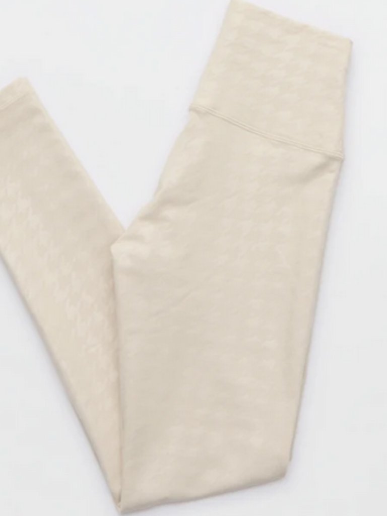Offline By Aerie The Hugger Legging Houndstooth Foil Cream/Off White Nwt M